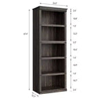5 Tier Book Shelf, Farmhouse Book Case,Tall Shelf with Storage, Wooden Bookshelves for Living Room