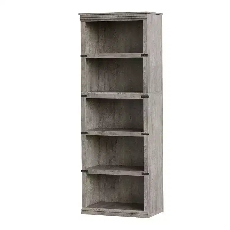 5 Tier Book Shelf, Farmhouse Book Case,Tall Shelf with Storage, Wooden Bookshelves for Living Room