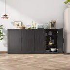 MAYEERTY Freestanding Storage Cabinet Wooden Decorative Cabinets for Home, Office, Small Space, Black, 31*31*16in