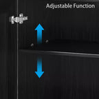 MAYEERTY Freestanding Storage Cabinet Wooden Decorative Cabinets for Home, Office, Small Space, Black, 31*31*16in