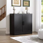 MAYEERTY Freestanding Storage Cabinet Wooden Decorative Cabinets for Home, Office, Small Space, Black, 31*31*16in