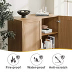 MAYEERTY Freestanding Storage Cabinet Wooden Decorative Cabinets for Home, Office, Small Space, Brown, 36*31*16in
