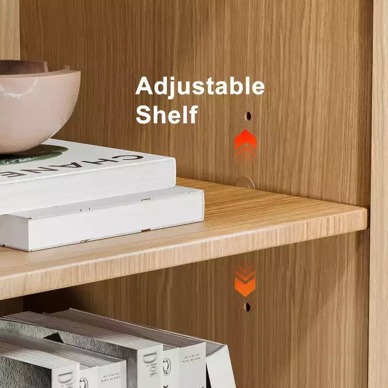 MAYEERTY Freestanding Storage Cabinet Wooden Decorative Cabinets for Home, Office, Small Space, Brown, 36*31*16in