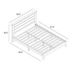 Galano Queen Tiena Lencia Bed with Headboard  Dusty Grey Oak