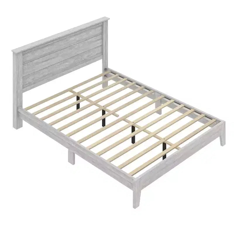 Galano Queen Tiena Lencia Bed with Headboard  Dusty Grey Oak