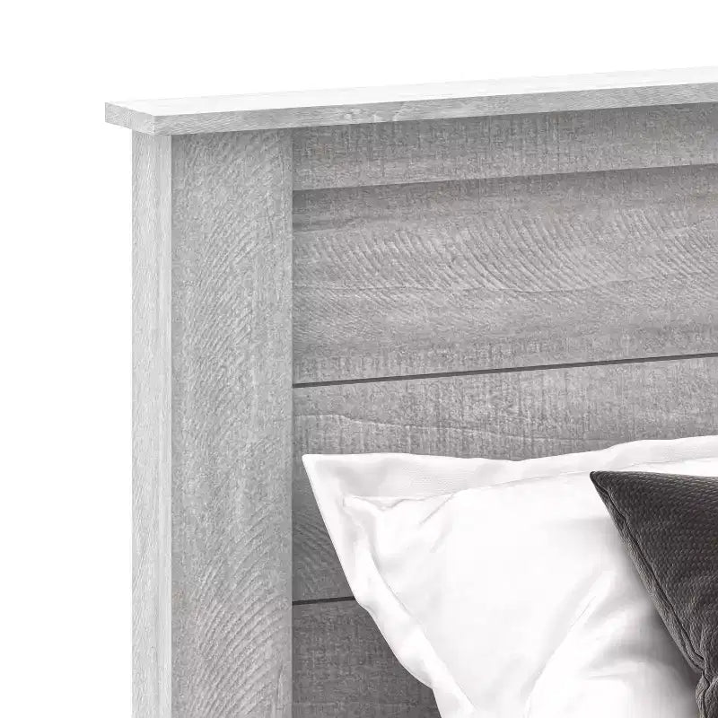 Galano Queen Tiena Lencia Bed with Headboard  Dusty Grey Oak