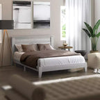 Galano Queen Tiena Lencia Bed with Headboard  Dusty Grey Oak