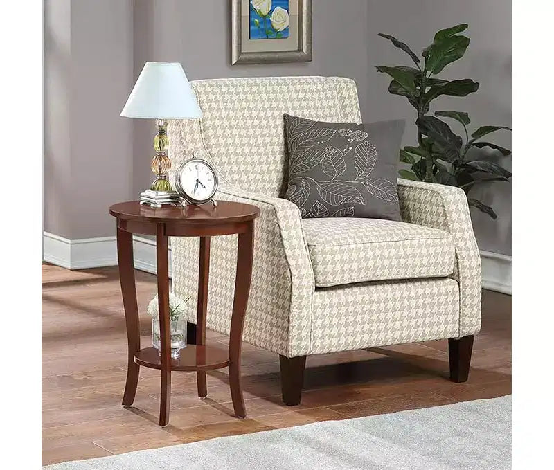 HomeStock Belmont Mid Century Modern End Table with Multi Tier Tabletop Surface and Sleek Design for Lamps, Books and Accessories