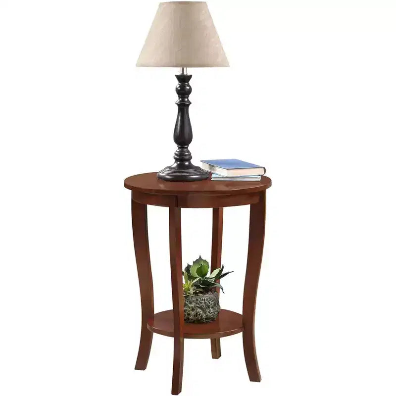 HomeStock Belmont Mid Century Modern End Table with Multi Tier Tabletop Surface and Sleek Design for Lamps, Books and Accessories