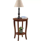 HomeStock Belmont Mid Century Modern End Table with Multi Tier Tabletop Surface and Sleek Design for Lamps, Books and Accessories