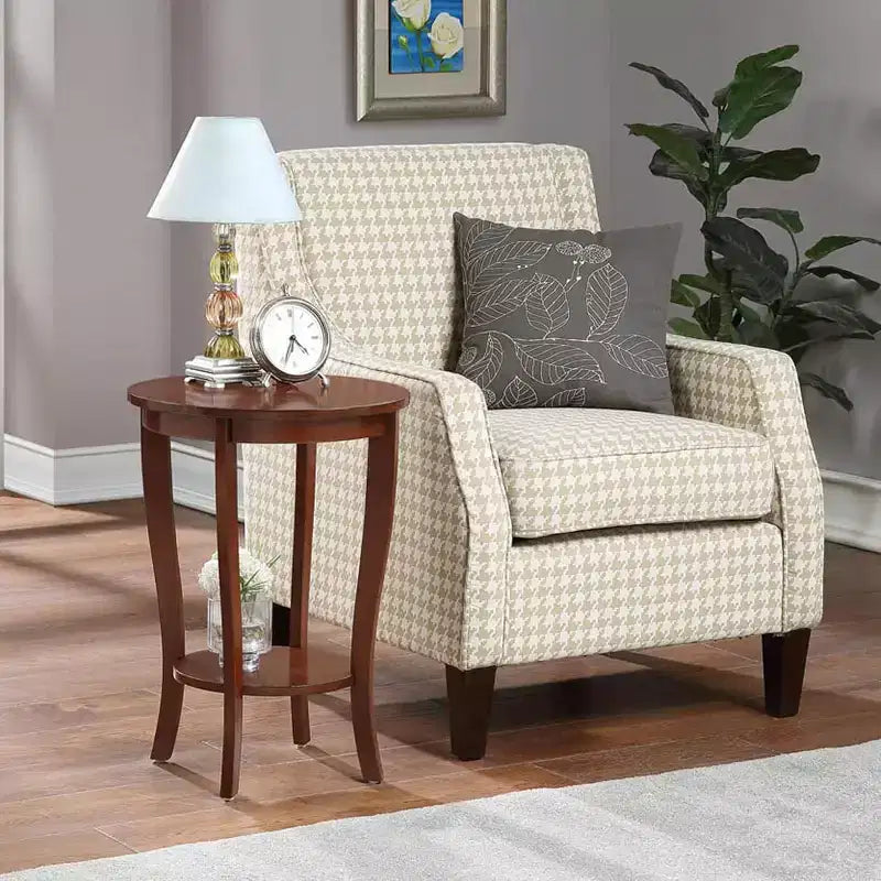 HomeStock Belmont Mid Century Modern End Table with Multi Tier Tabletop Surface and Sleek Design for Lamps, Books and Accessories