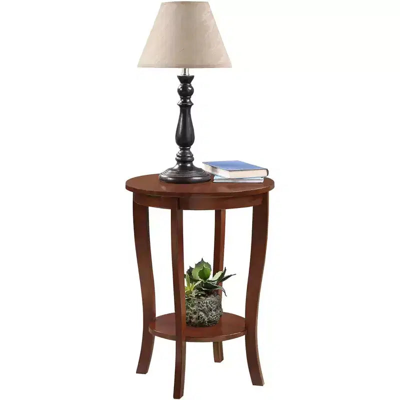 HomeStock Belmont Mid Century Modern End Table with Multi Tier Tabletop Surface and Sleek Design for Lamps, Books and Accessories