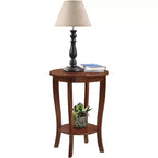 HomeStock Belmont Mid Century Modern End Table with Multi Tier Tabletop Surface and Sleek Design for Lamps, Books and Accessories