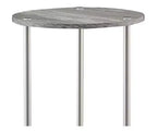 HomeStock Belmont Round Two Tier End Table with Stainless Steel Legs, Sturdy Particleboard Shelves and Modern Contemporary Style