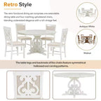 GDFStudio Ford 5 Piece Dining Set with Extendable Table and Upholstered Chairs