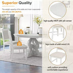 GDFStudio Ford 5 Piece Dining Set with Extendable Table and Upholstered Chairs