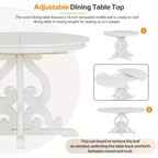 GDFStudio Ford 5 Piece Dining Set with Extendable Table and Upholstered Chairs