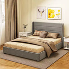 GDFStudio Larisa Modern Upholstered Bed with Headboard and 4 Storage Drawers