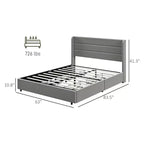 GDFStudio Larisa Modern Upholstered Bed with Headboard and 4 Storage Drawers