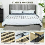 GDFStudio Larisa Modern Upholstered Bed with Headboard and 4 Storage Drawers