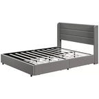 GDFStudio Larisa Modern Upholstered Bed with Headboard and 4 Storage Drawers