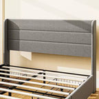 GDFStudio Larisa Modern Upholstered Bed with Headboard and 4 Storage Drawers