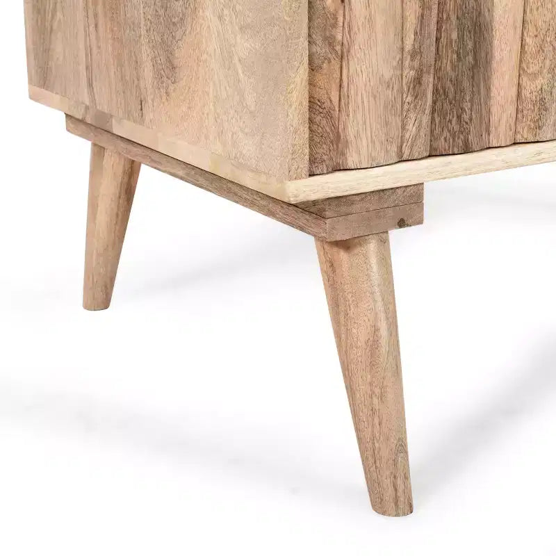 ModernLuxe Accent Cabinet with 2 Drawers, Natural Grain Mango Wood Sideboard Storage Cabinet