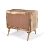 ModernLuxe Accent Cabinet with 2 Drawers, Natural Grain Mango Wood Sideboard Storage Cabinet