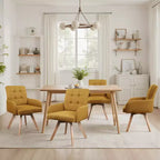 Art Leon Fabric Swivel Dining Chairs, Set of 2