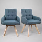 Art Leon Fabric Swivel Dining Chairs, Set of 2