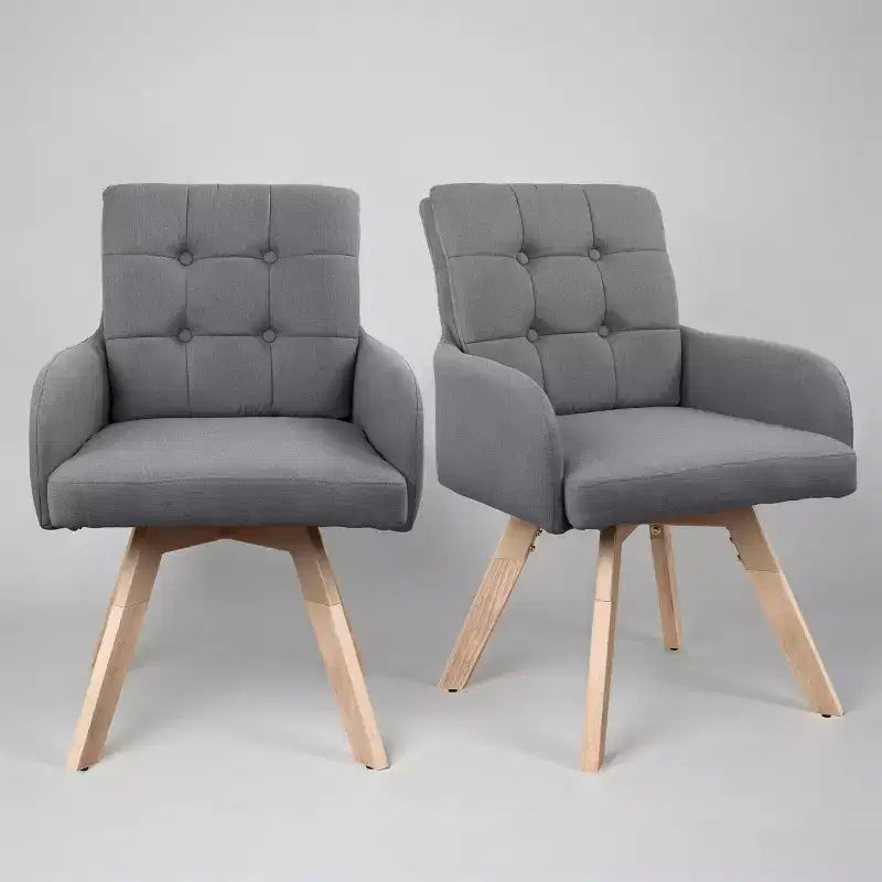 Art Leon Fabric Swivel Dining Chairs, Set of 2