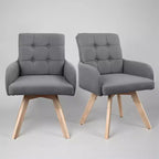 Art Leon Fabric Swivel Dining Chairs, Set of 2