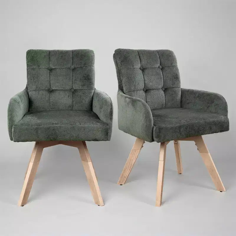 Art Leon Fabric Swivel Dining Chairs, Set of 2