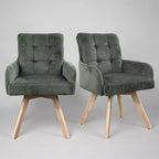 Art Leon Fabric Swivel Dining Chairs, Set of 2