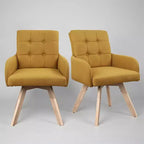 Art Leon Fabric Swivel Dining Chairs, Set of 2