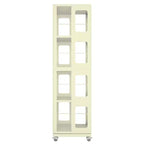 Okak All-Steel Rotating Bookshelf with 360Wheels, Storage Shelves with 4 Tiers, Storage Organizer for Living Room, Hallway, Office
