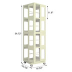 Okak All-Steel Rotating Bookshelf with 360Wheels, Storage Shelves with 4 Tiers, Storage Organizer for Living Room, Hallway, Office