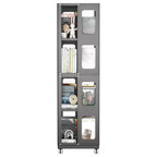 Okak All-Steel Rotating Bookshelf with 360Wheels, Storage Shelves with 4 Tiers, Storage Organizer for Living Room, Hallway, Office