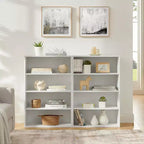 Okak Minimalism Bookshelf, Storage Shelves with 8 Tiers, Multi-functional Double-layer Storage Organizer for Living Room, Office