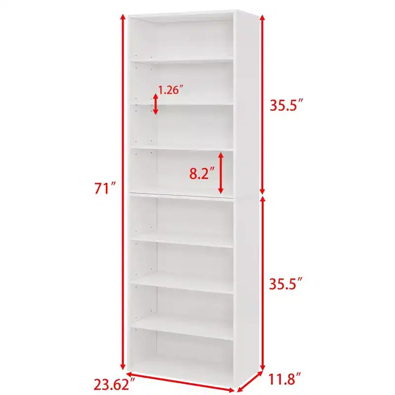 Okak Minimalism Bookshelf, Storage Shelves with 8 Tiers, Multi-functional Double-layer Storage Organizer for Living Room, Office