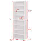 Okak Minimalism Bookshelf, Storage Shelves with 8 Tiers, Multi-functional Double-layer Storage Organizer for Living Room, Office
