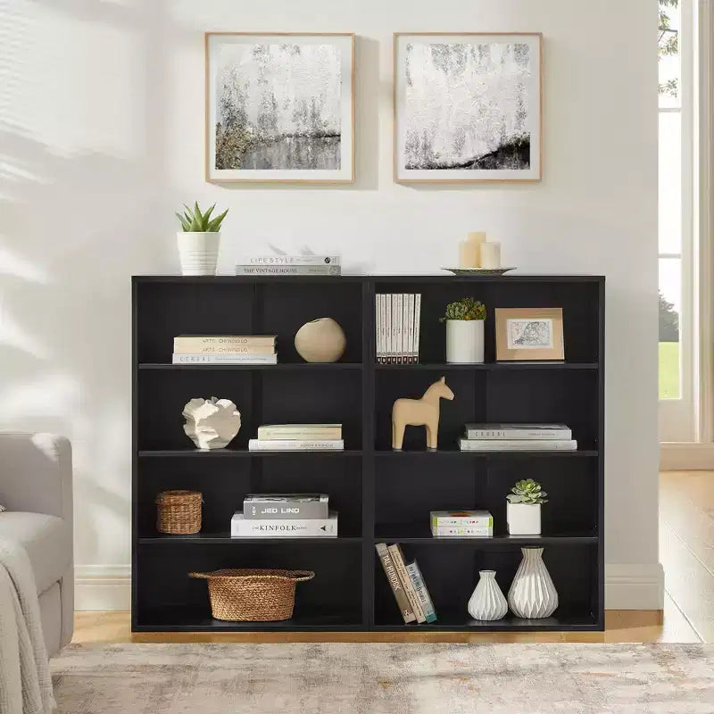 Okak Minimalism Bookshelf, Storage Shelves with 8 Tiers, Multi-functional Double-layer Storage Organizer for Living Room, Office