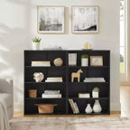 Okak Minimalism Bookshelf, Storage Shelves with 8 Tiers, Multi-functional Double-layer Storage Organizer for Living Room, Office