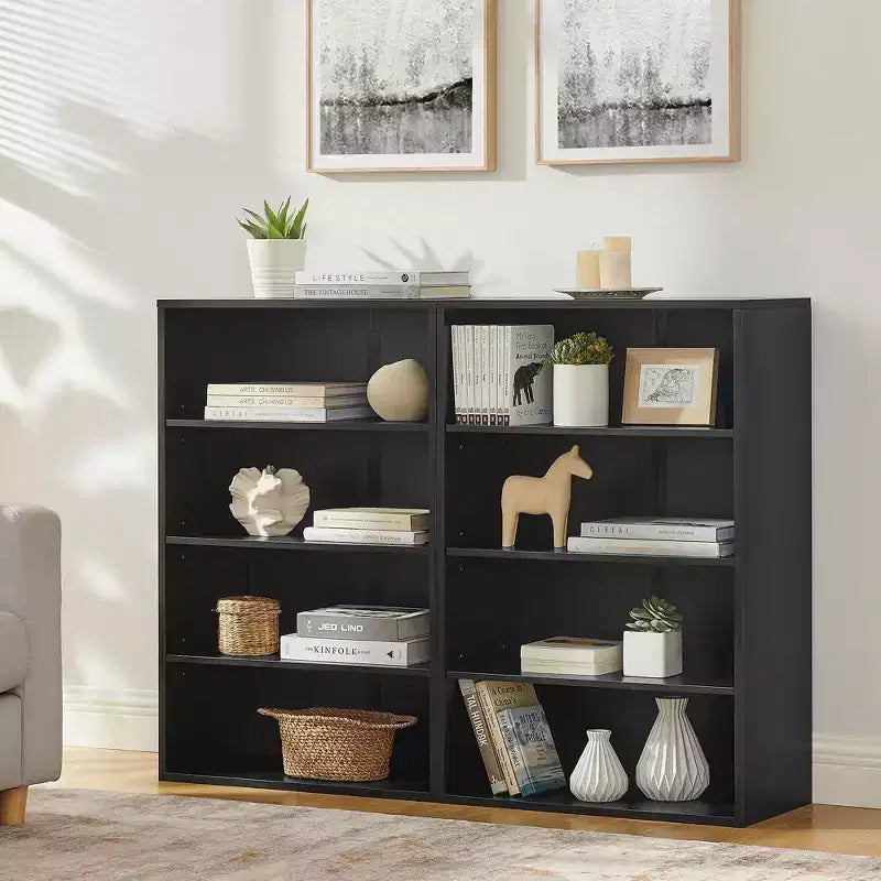 Okak Minimalism Bookshelf, Storage Shelves with 8 Tiers, Multi-functional Double-layer Storage Organizer for Living Room, Office