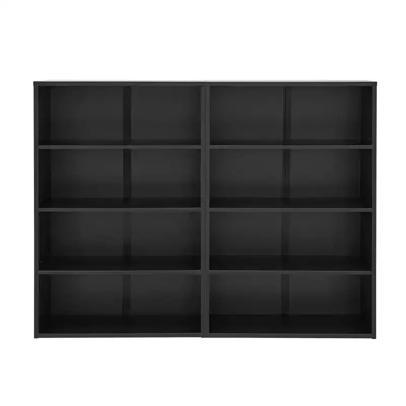 Okak Minimalism Bookshelf, Storage Shelves with 8 Tiers, Multi-functional Double-layer Storage Organizer for Living Room, Office
