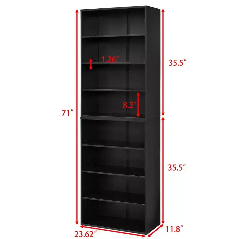 Okak Minimalism Bookshelf, Storage Shelves with 8 Tiers, Multi-functional Double-layer Storage Organizer for Living Room, Office