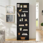 Okak Minimalism Bookshelf, Storage Shelves with 8 Tiers, Multi-functional Double-layer Storage Organizer for Living Room, Office