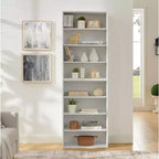 Okak Minimalism Bookshelf, Storage Shelves with 8 Tiers, Multi-functional Double-layer Storage Organizer for Living Room, Office