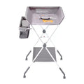 VEVOR Baby Changing Table,Foldable Diaper Change Station with Side Basket,Lockable Wheels,Multi-Functional Storage Organizer Nursery,Light Gray