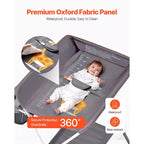 VEVOR Baby Changing Table, Foldable Diaper Change Station with Side Basket,Lockable Wheels, Multi-Functional Storage Organizer Nursery,Dark Gray